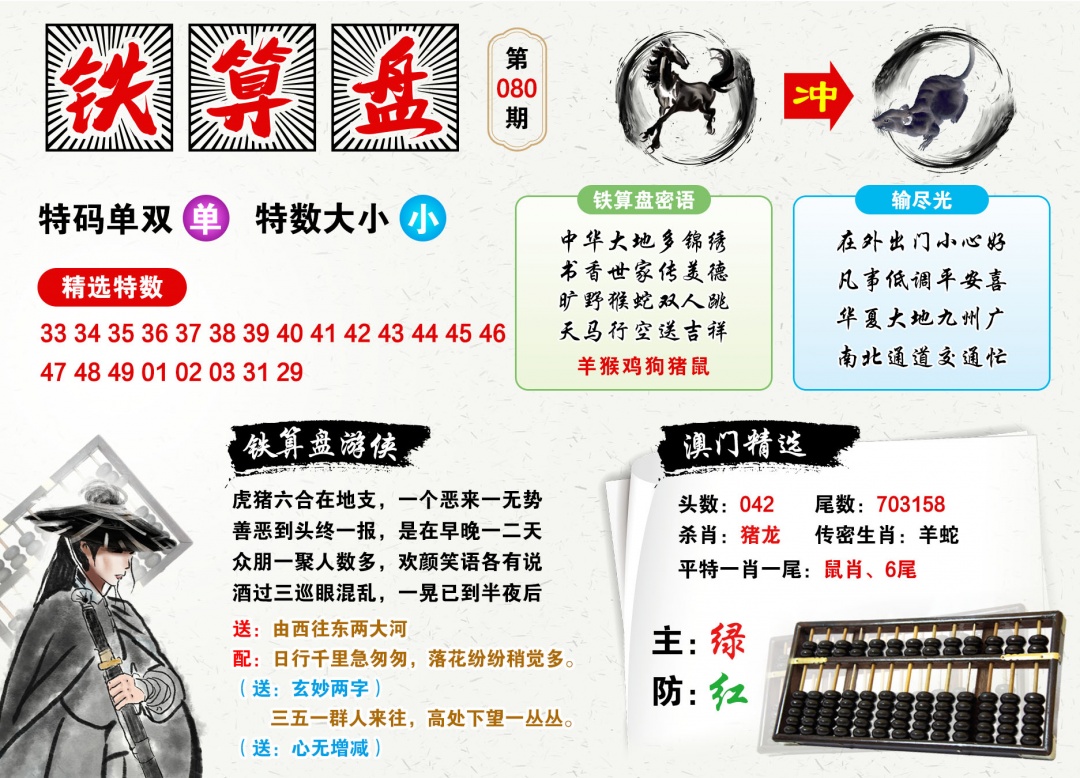 080期澳门铁算盘[图]